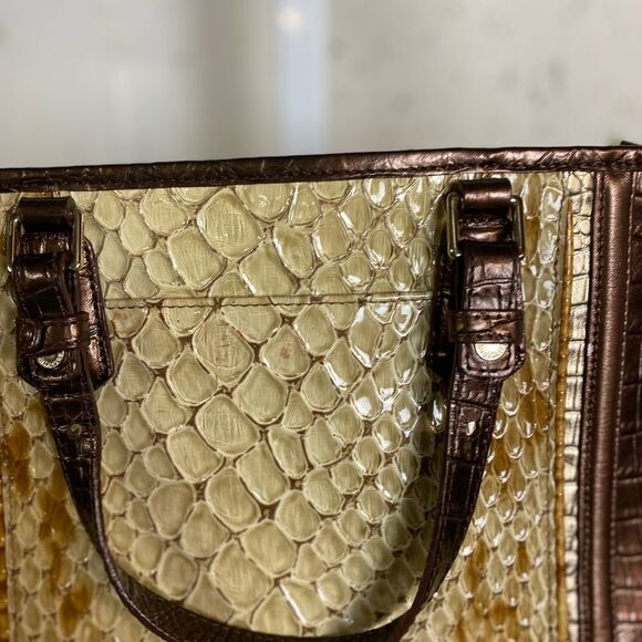 #165 BRAHMIN Champagne & Bronze Bag - Picture 10 of 13